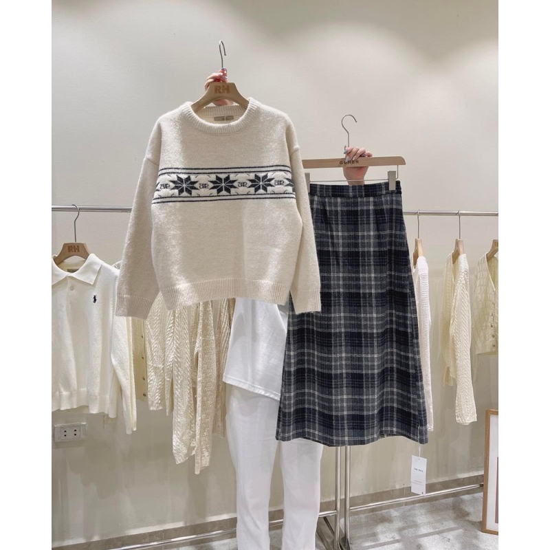 Chân váy kẻ 2 màu