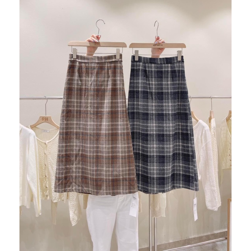 Chân váy kẻ 2 màu