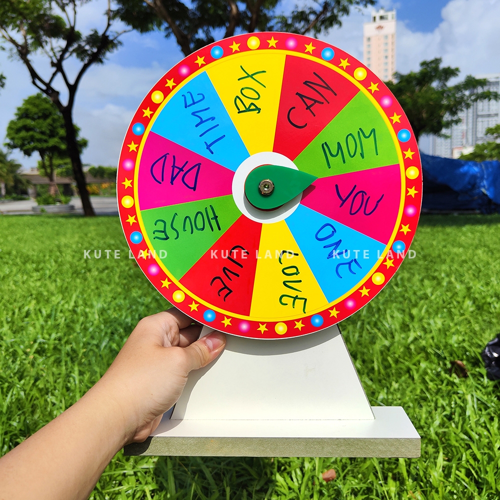 Vòng quay may mắn size 25 cao 35 cm lucky wheel trúng thưởng sáng tạo nội dung với bút bi dành cho sự kiện V-M1