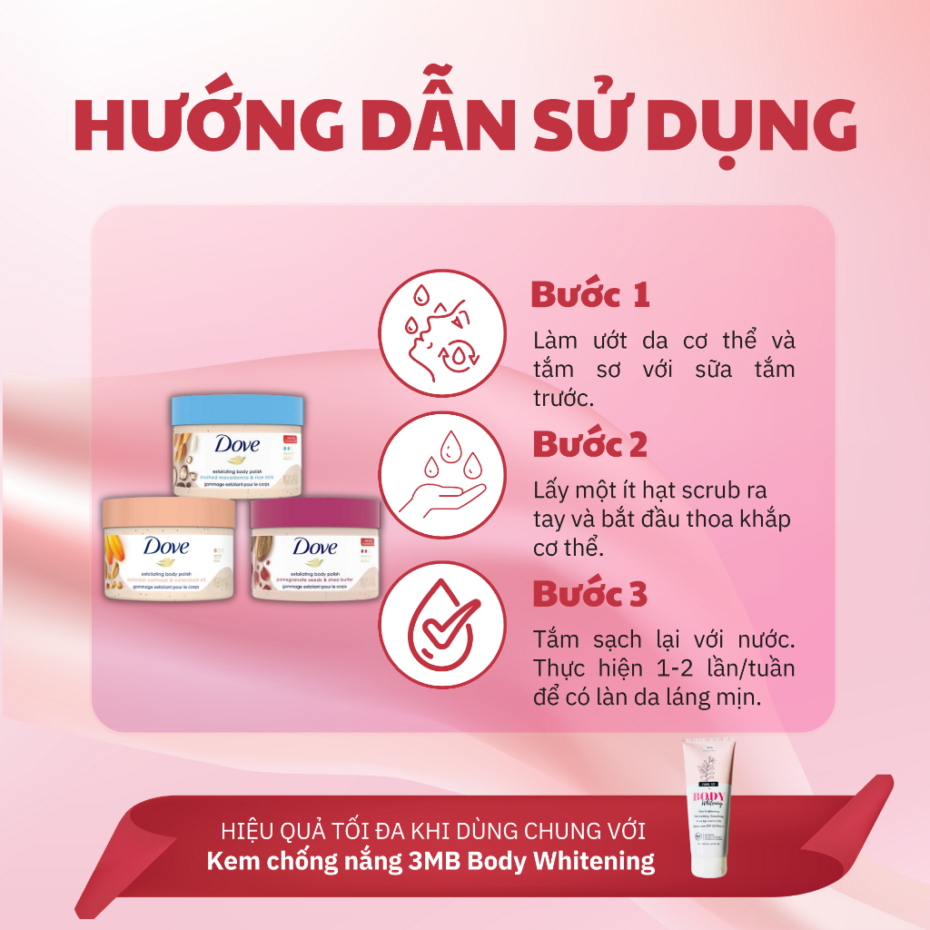Tẩy Tế Bào Chết Dove Exfoliating Body Polish Scrub - Tẩy Da Chết Dịu Nhẹ - Dưỡng Ẩm Sâu Loại Bỏ Da Chết Sạch An Toàn