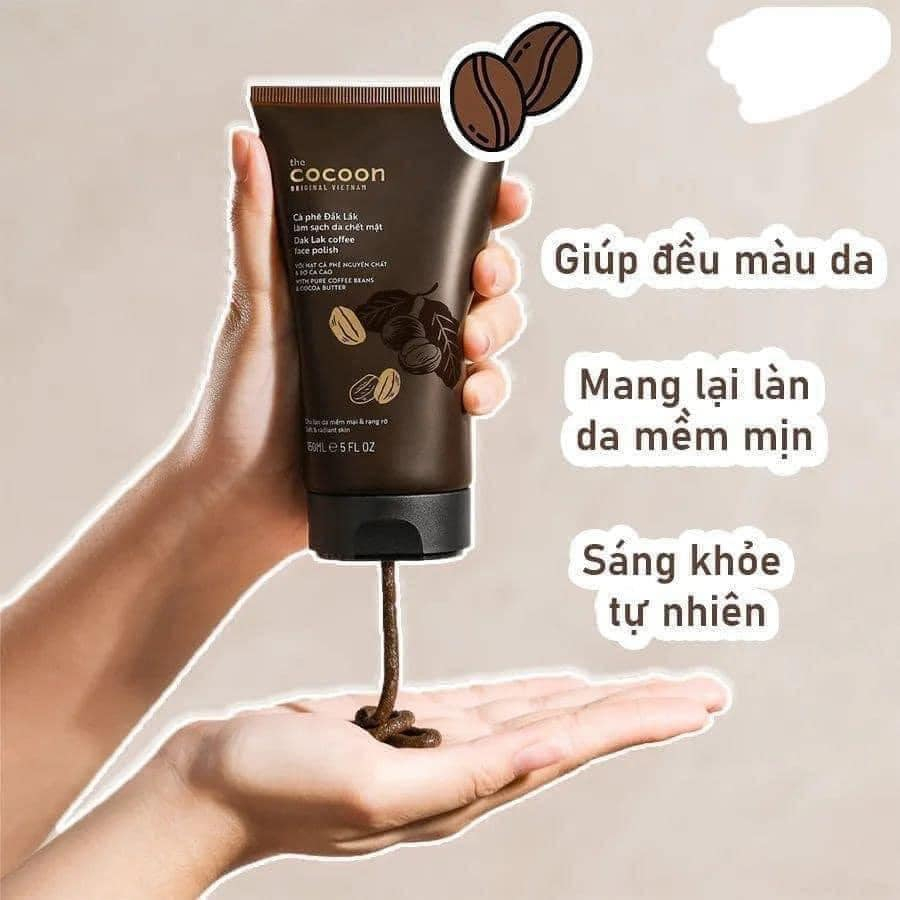 Cà phê Đắk Lắk làm sạch da chết mặt cocoon 150ml111