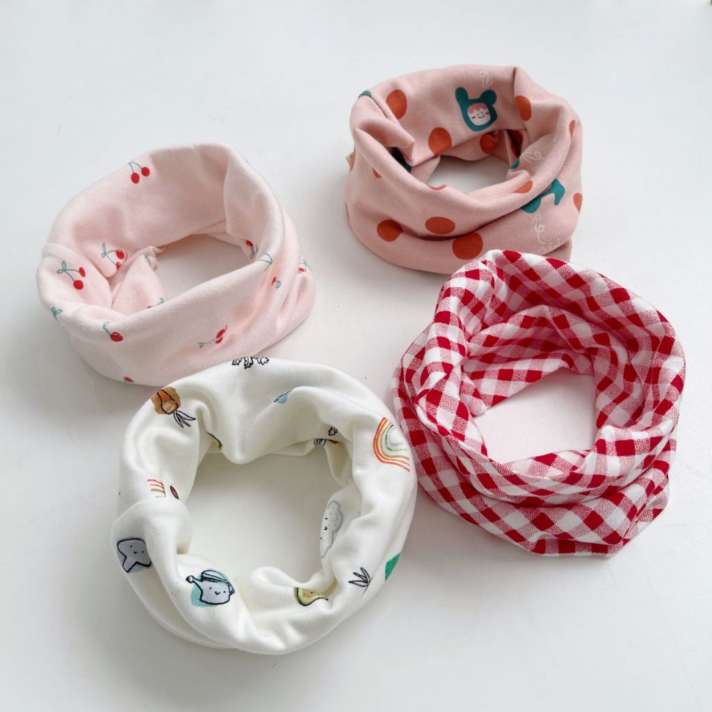 Khăn ống giữ ấm cổ trẻ em chất liệu cotton mềm mại và co giãn - Mẫu bé trai và bé gái Miniumbabybaby KO1804