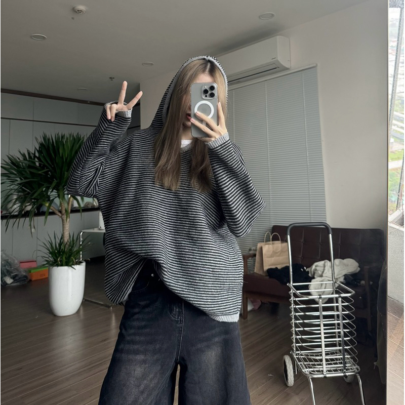 Áo hoodie len có mũ