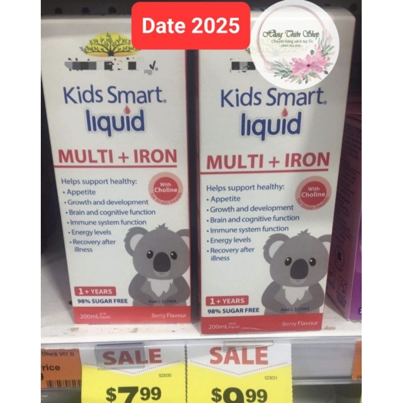 (Đủ bill) Lọ V.T.M tổng hợp cho bé Nature's way Kids Smart Multi + Iron Liquid