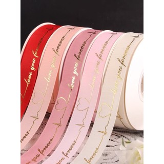 Ruy băng in chữ love nhịp trái tim bản 2,5cm*45m