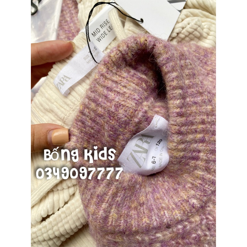 Áo Gile Len & Quần Nhung Suông Bé Gái ZR