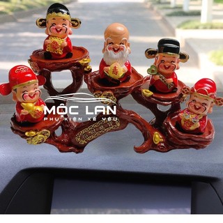 Bộ 5 ông tượng thần tài -trang trí ô tô nhà cửa-mang lại may mắn
