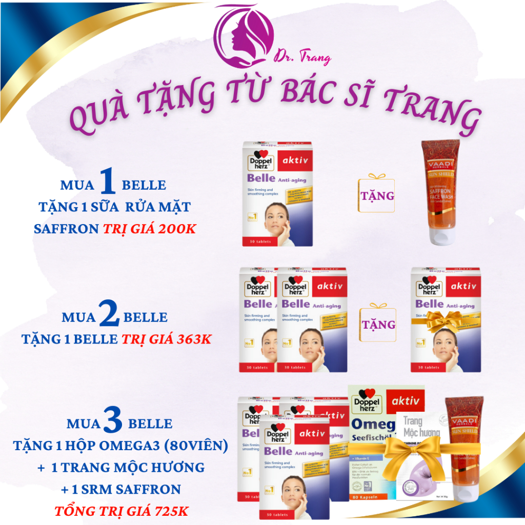 Viên uống Belle Anti-aging vi chất đẹp da, làm chậm lão hóa, giúp da sáng hồng