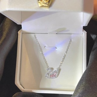  Dây chuyền nữ vòng cổ nữ bạc s925 thiên nga đá hồng DC271 Cá jewelry 