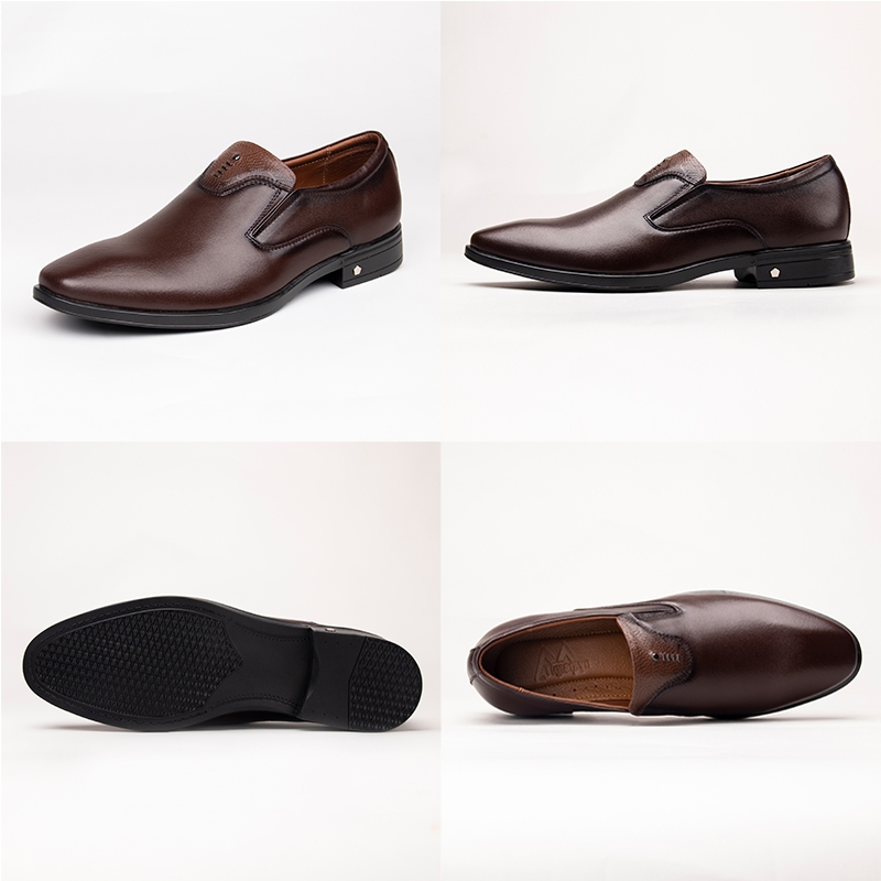 Giày da tây nam cao cấp phong cách công sở hàn quốc màu nâu đẹp bảo hành 5 năm GT62 TIMAN