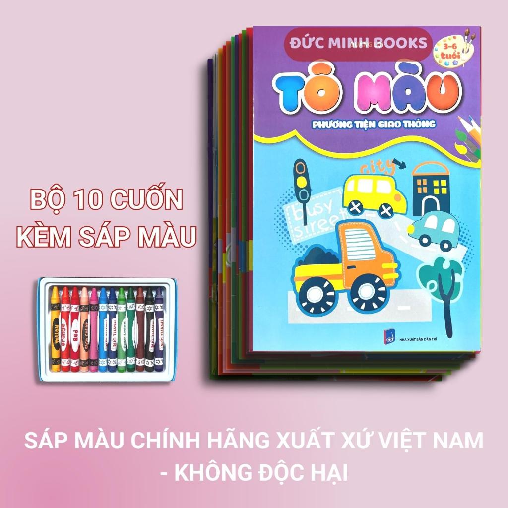 Sách - Bé Tô Màu (Bộ 10 Cuốn Dành Cho Trẻ 3-6 Tuổi Song Ngữ Việt Anh)