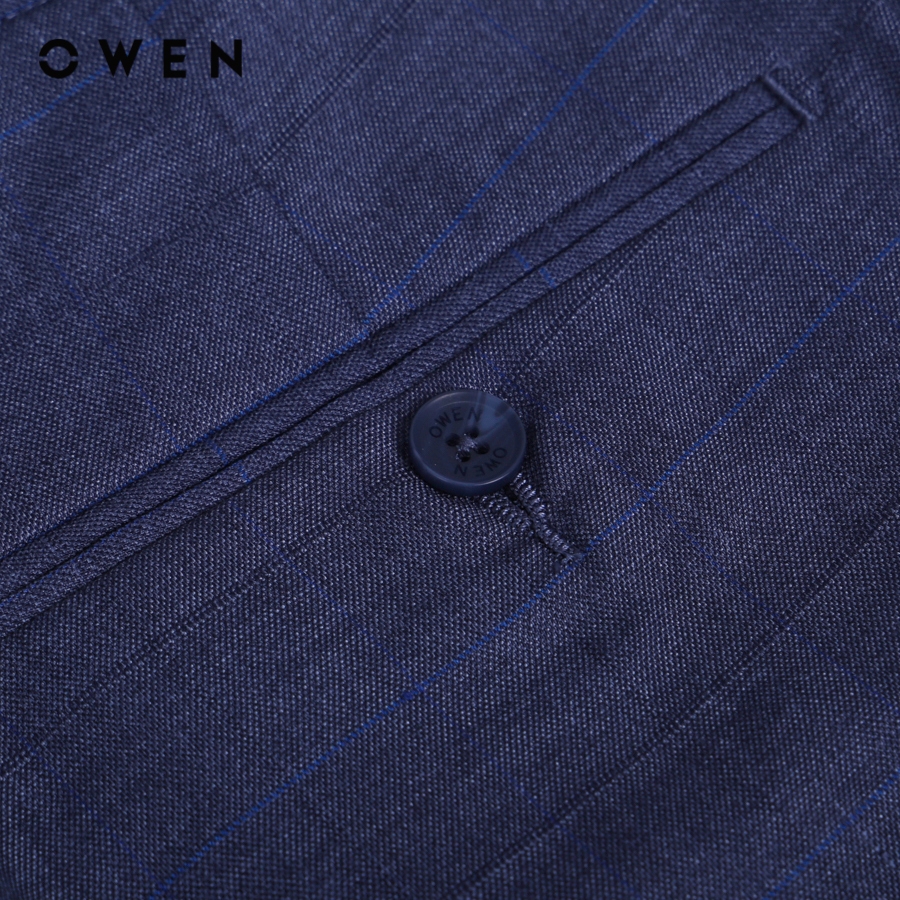 OWEN - Quần tây Slim Fit Tăng đơ màu Xanh chất liệu TR Spandex - QST231266