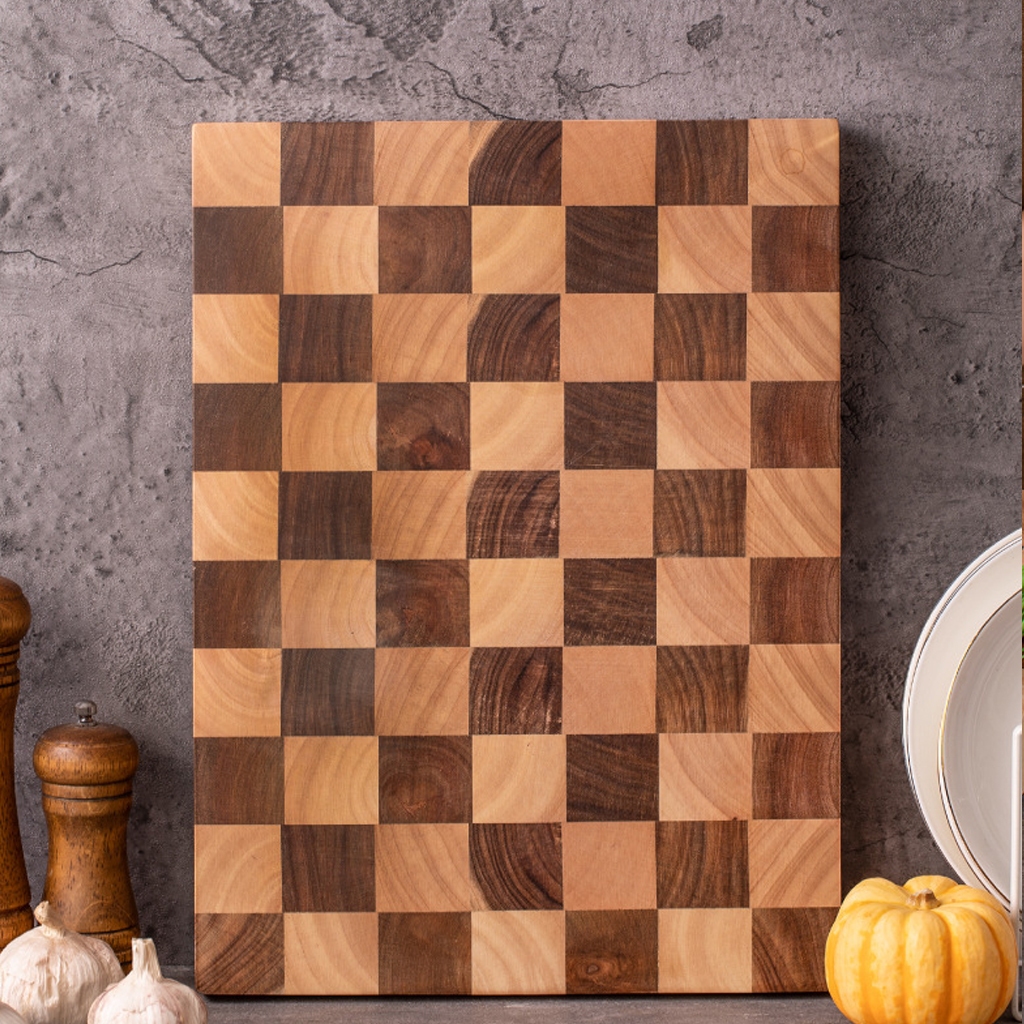 Thớt gỗ TEAK nhập khẩu thương hiệu VIVUCHEF, thớt nhà bếp gỗ kháng khuẩn, hình tròn, hình chữ nhật nhiều size
