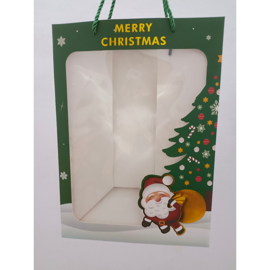 Túi cứng mặt trong suốt, túi quà tặng Giáng Sinh