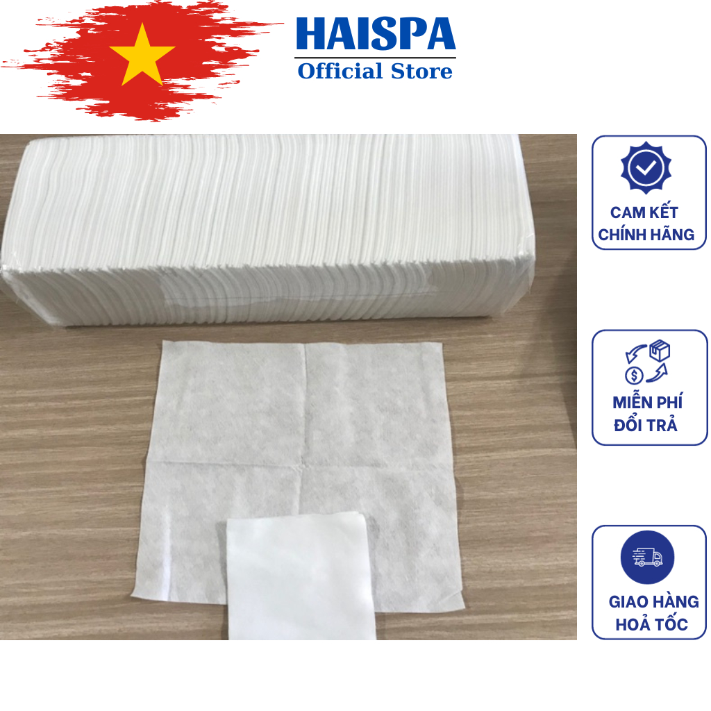 Cây giấy lau mặt cho spa, giấy lau đa năng bịch 200 tờ - Haispa