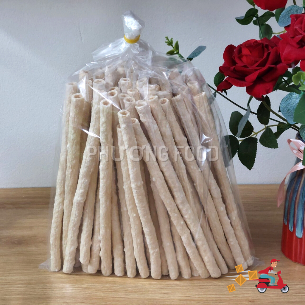 Bỏng Gạo Ống, Bỏng Ống, Bỏng Gậy Thơm Ngon, Giòn Giòn Túi 500G/1KG