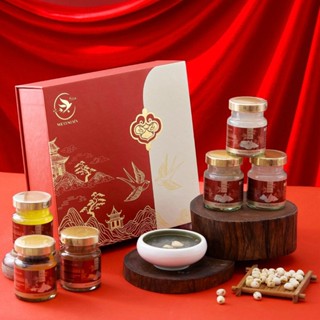 Combo 6 Hũ Tổ Yến Sào Chưng Sẵn yến tươi Ngự Cung Yến- Quà Tặng, Quà Biếu Tết Cao Cấp