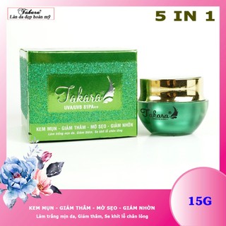 [Tặng Sữa Rửa Mặt] Kem Mụn - Giảm thâm - Mờ sẹo - Giảm nhờn 5 in 1 TAKARA (15g)