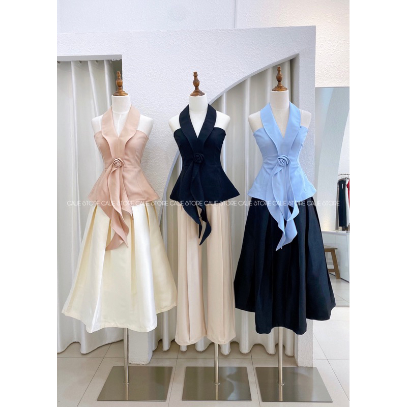 ÁO KIỂU HOA HỒNG ĐI TIỆC SANG CHẢNH - CALIESTORE