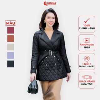Áo khoác phao nữ CARDINA trần trám dáng măng tô lửng siêu nhẹ dáng ôm vừa hiện đại trẻ trung 3PLF01