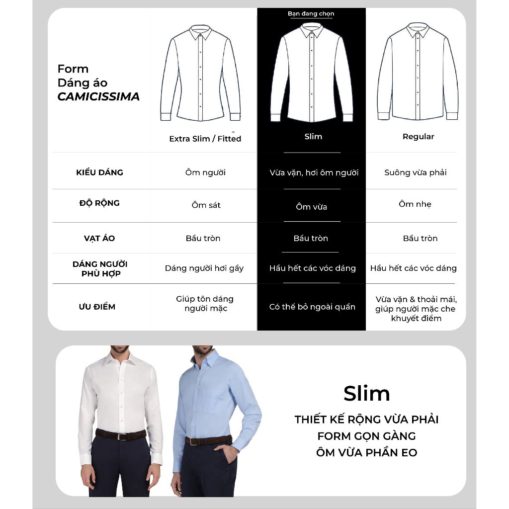 Áo Sơ Mi Nam Tay Dài CAMICISSIMA Trắng Sọc Nhiều Màu Form Slim Fit Dòng Non-iron - NISFWHIVS11085