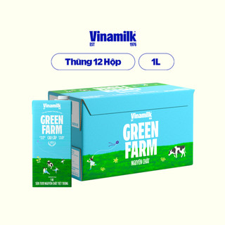 Thùng 12  Sữa tươi tiệt trùng Không đường Vinamilk Green Farm - hộp 1L