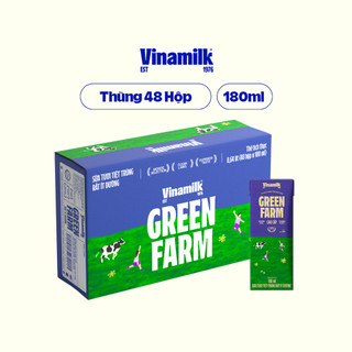 Thùng 48 Hộp Sữa Tươi Tiệt Trùng Vinamilk Green Farm Rất ít đường - Lốc 4 Hộp 180ml