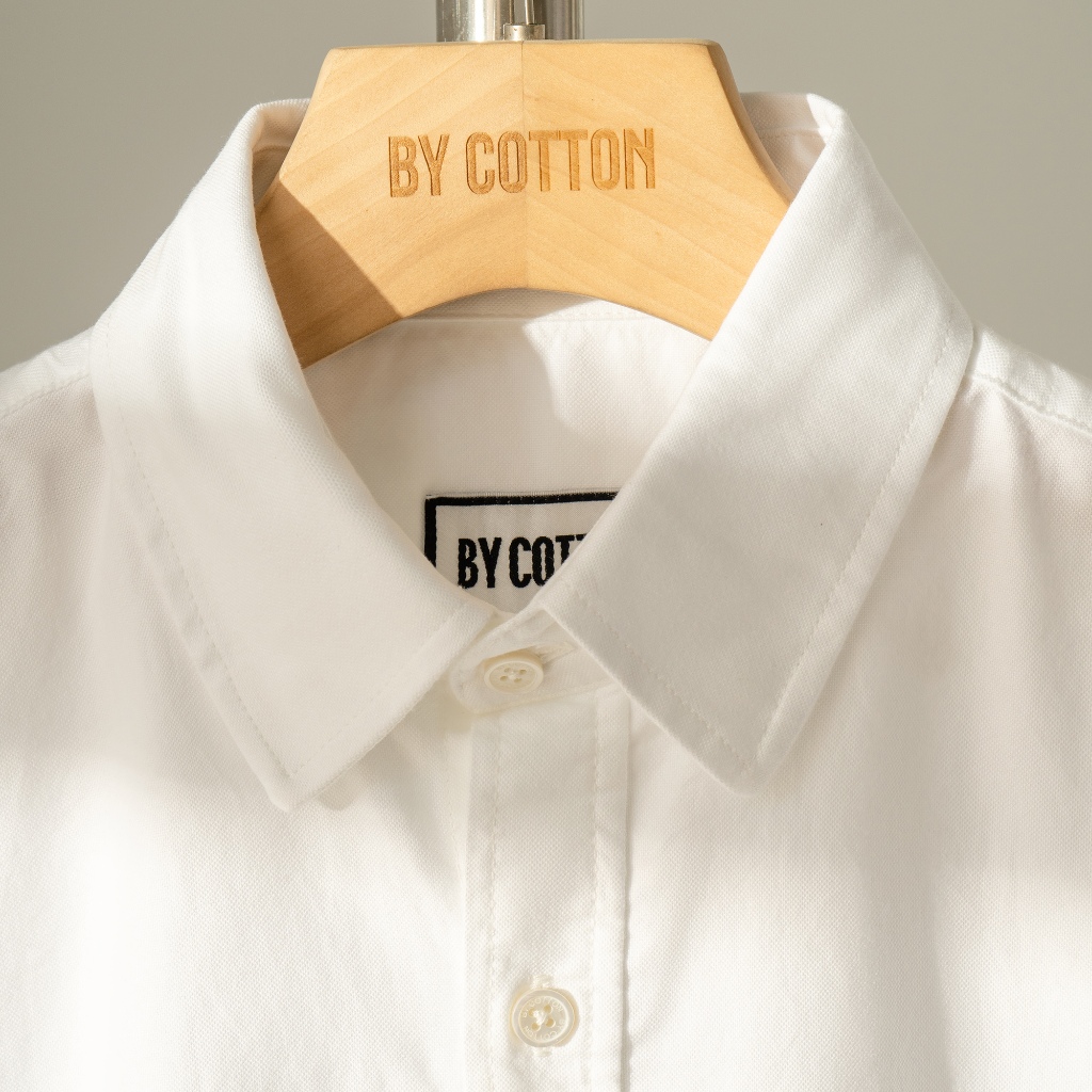 Áo Sơ Mi Nam Cao Cấp Trơn Oxford White Shirt BY COTTON