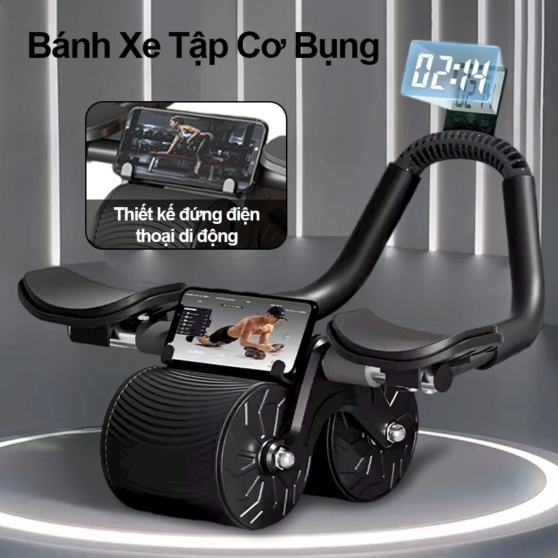 Con lăn trợ lực, con lăn tập bụng tại nhà thế hệ mới 2 bánh thiết kế mới có chỗ để tay tiện dụng, chất liệu cao cấp