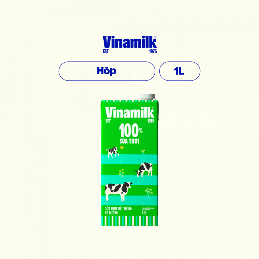 Combo 6 hộp Sữa tươi tiệt trùng Vinamilk 100% có đường - Hộp 1L