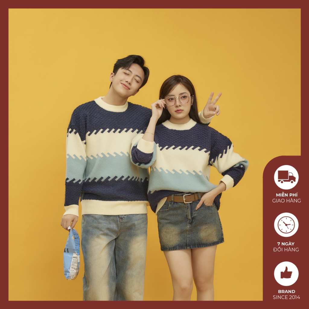 Áo len cổ tròn 3F nam nữ họa tiết Độc menswear chất liệu len mềm mại phong cách hàn quốc - AL398