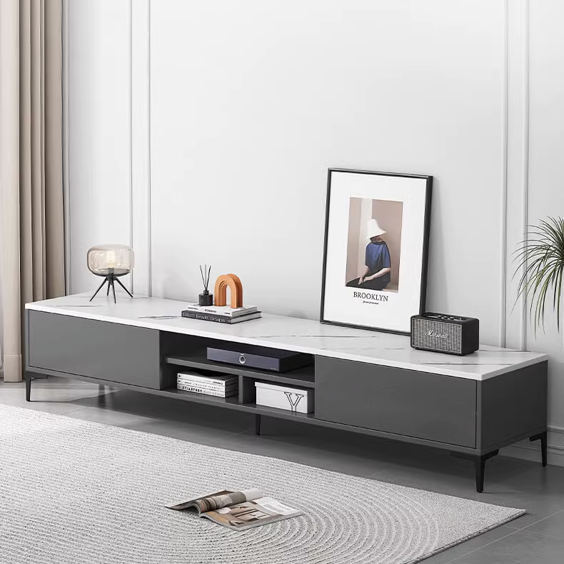 Kệ tivi thông minh màu vân đá phong cách Bắc Âu chất liệu gỗ MDF phủ melamin cao cấp thương hiệu ILUMIA - GP297