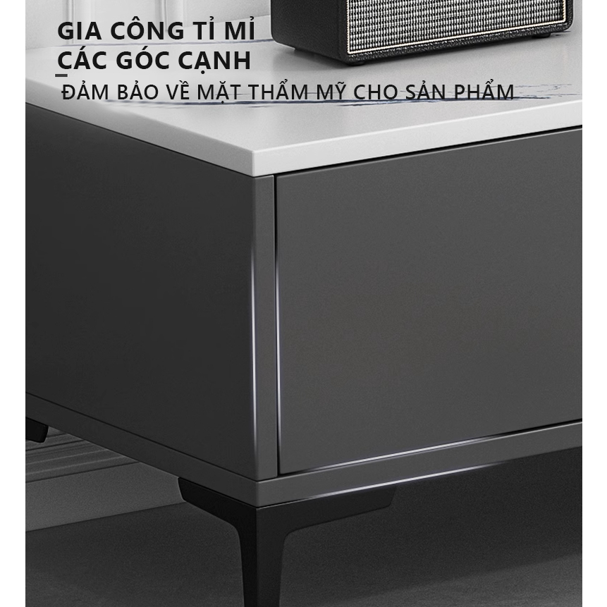 Kệ tivi thông minh màu vân đá phong cách Bắc Âu chất liệu gỗ MDF phủ melamin cao cấp thương hiệu ILUMIA - GP297