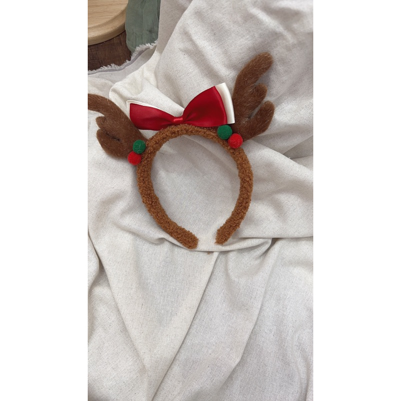 Cài nơ handmade nhung đỏ đô - nơ bảng dựng em bé