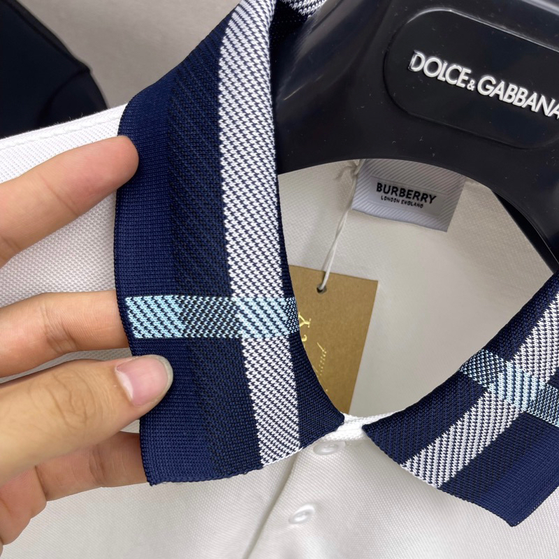 Áo polo nam cổ bẻ BBR cotton gai phối trơn cổ chun dệt hoạ tiết sọc kẻ than trắng đơn giản basic PL65P