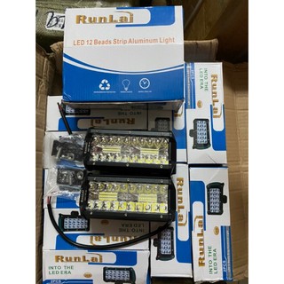 Đèn led trợ sáng 72w, đèn trợ sáng runlai dành cho ô tô, xe máy.led gù dài