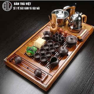 Bàn Trà Điện Thông Minh Giá Rẻ Đầy Đủ Khay Bàn, Ấm Chén Gốm Tử Sa Cùng Bếp Pha Trà Tự Động phiên bản 2024 (Có sẵn)