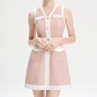 Đầm mini ôm bố phối viền trắng Maybi