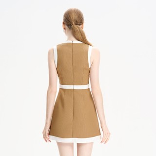 Đầm mini ôm bố phối viền trắng Maybi