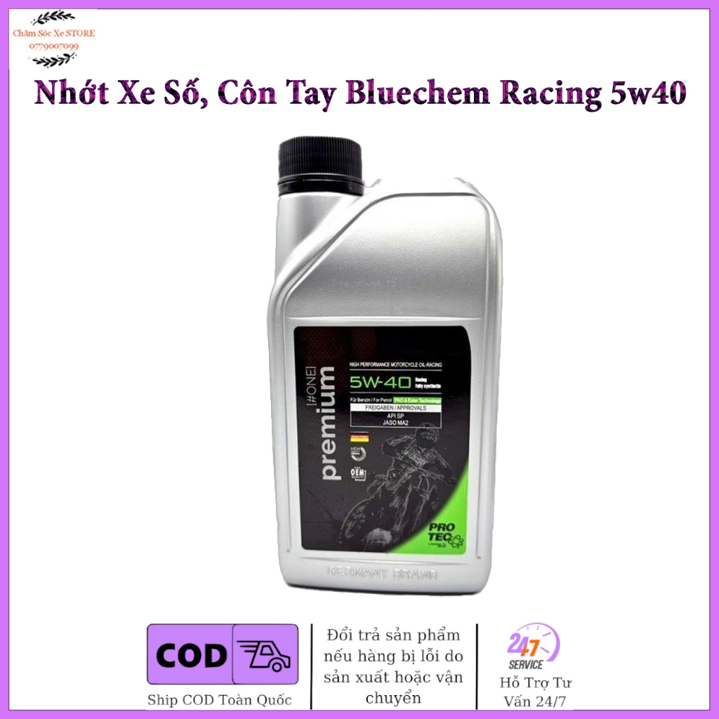 Dầu Nhớt Xe Số, Côn Tay Bluechem Racing 5w40