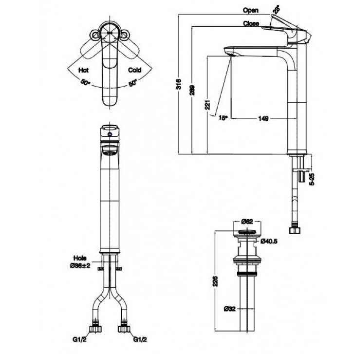 Vòi chậu INAX cao cấp LFV-1402SH