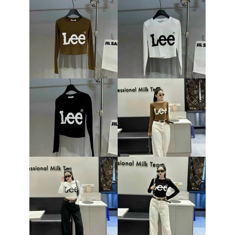 🍒🍒🍒 ÁO THUN TD ÔM BODY CROPTOP TAY DÀI IN CHỮ LEE MẪU MỚI 2023 LYIE