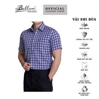 [New Arrival] Áo sơ mi nam ngắn tay BELLUNI vải sợi dừa - ABN.CCP.BE.256.B1