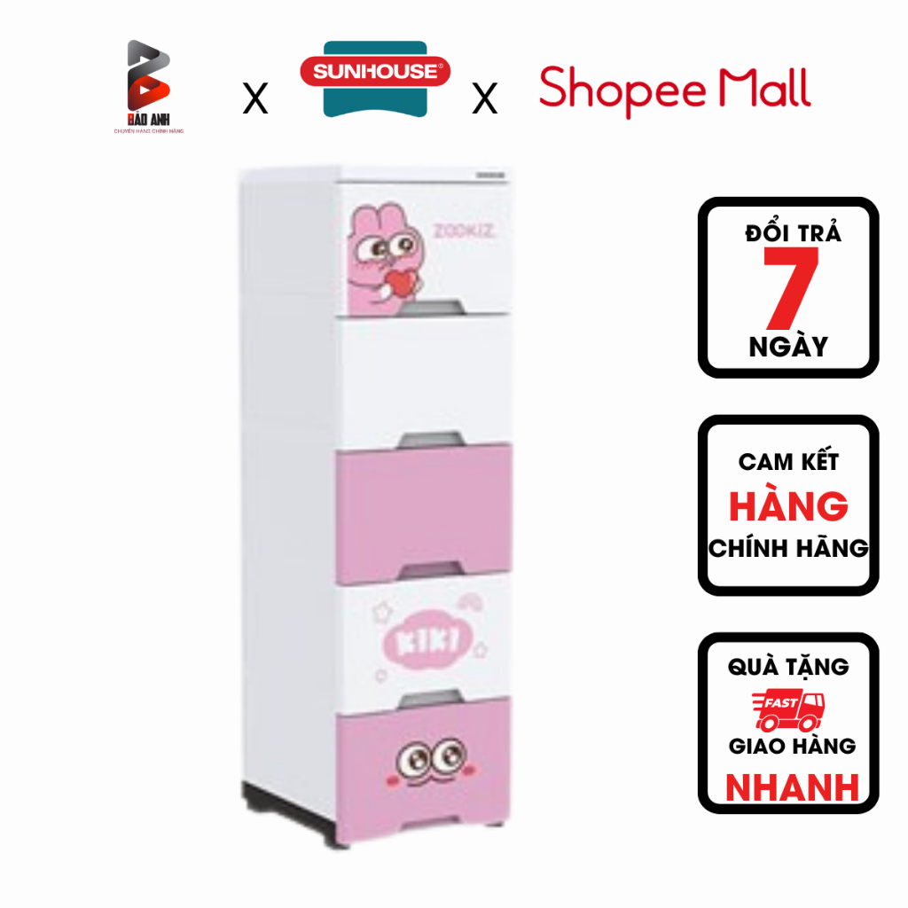 Tủ nhựa trẻ em 5 ngăn Happy Kids Sunhouse