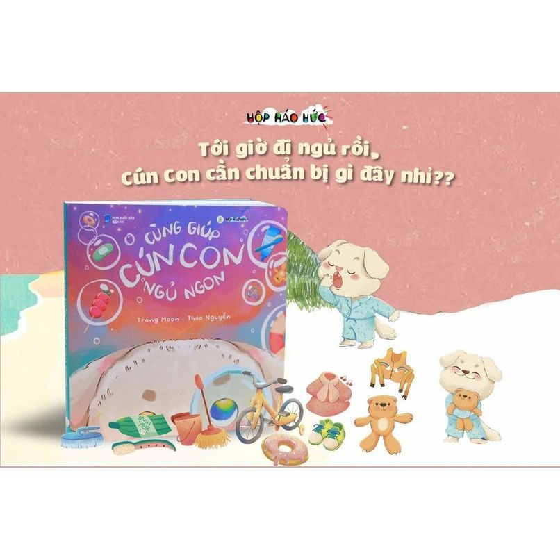 Sách cho bé - Cùng Giúp Cún Con Ngủ Ngon cho bé 0 - 3 tuổi Hộp Háo Hức