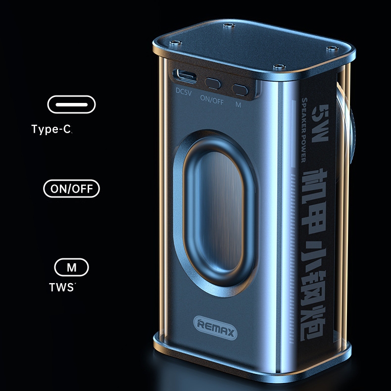 Loa bluetooth TWS Remax RB-M68 siêu trâu hỗ trợ kết nối 2 loa cùng lúc - extra bass