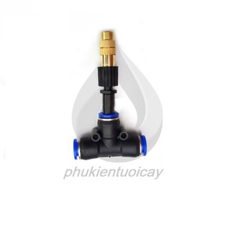 Béc phun sương 1 hướng đồng kèm chân tê 8mm