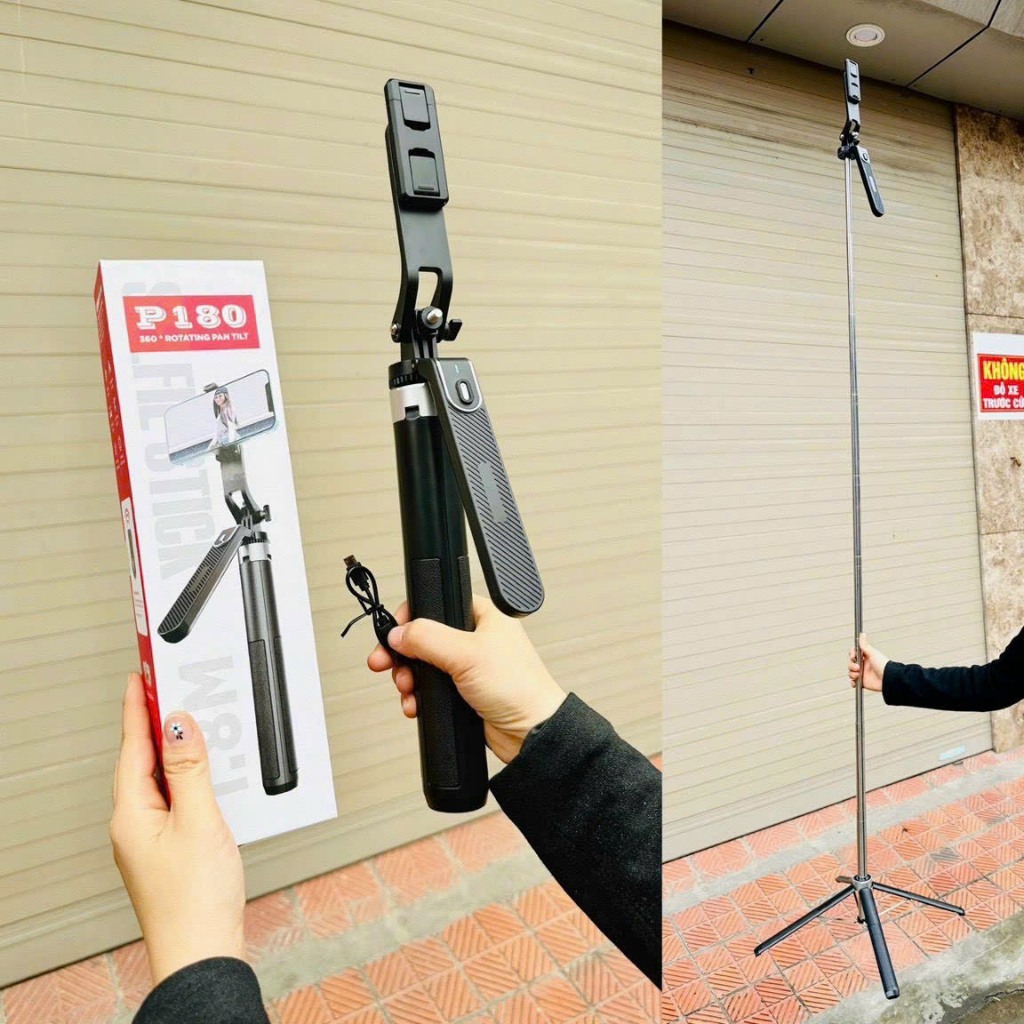 Gậy Chụp Ảnh Cao Cấp 1m8 Đa Năng Kiêm Tripod , Có Tay Quay 360 Độ Nút Remove Livestream - PICETECH