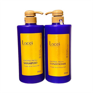 Cặp gội xả lacei extra rich, treat and nourish 800ml phục hồi tóc hư tổn