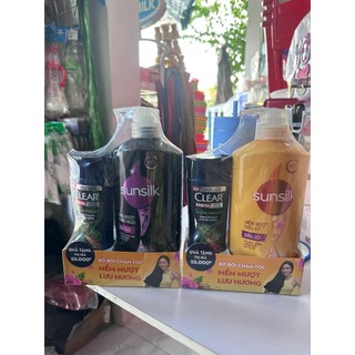 Dầu gội Sunsilk 650g vàng, đen , Dầu gội Sunsilk 650g làm sạch và mềm mượt tóc gấp 5 lần, cho mái tóc ngát h